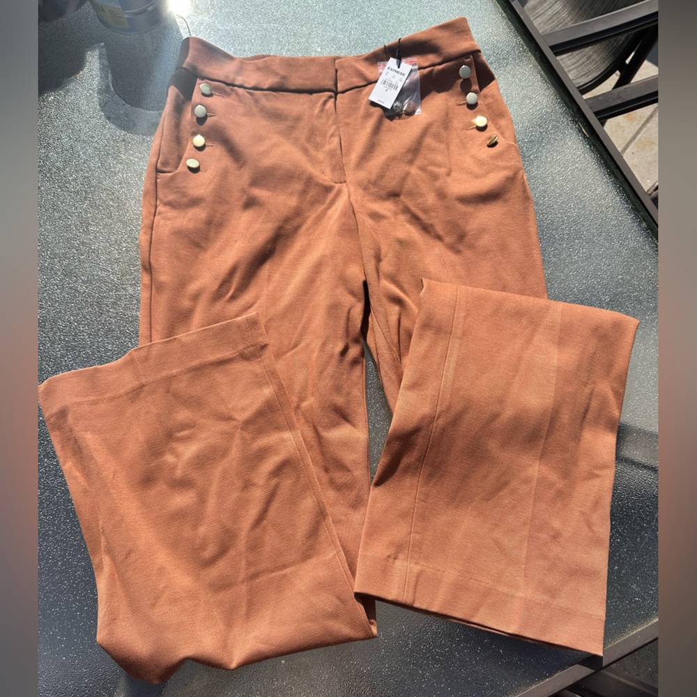 Express Wide Leg Camel Dress Pants